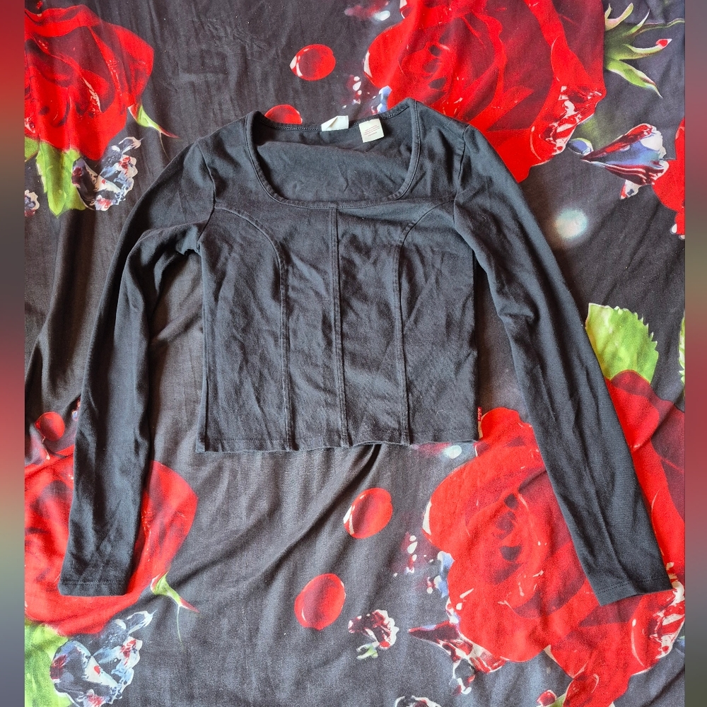 Levi's Black Long Sleeve Crop Top